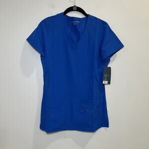Med Couture Activate Performance Stretch Scrub Top Women’s Size Small Royal NWT